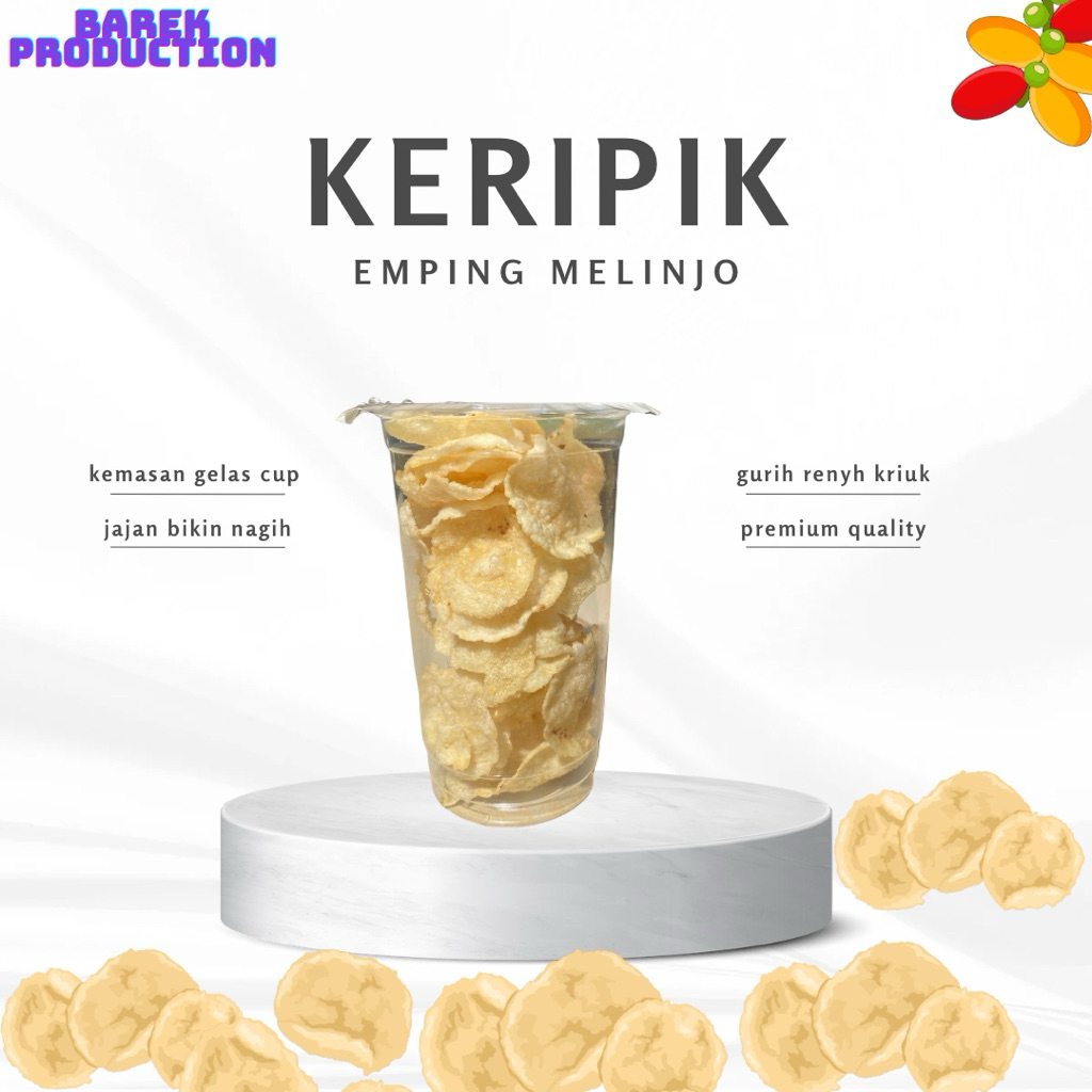 

keripik emping matang kemasan cup lebih aman dan hemat