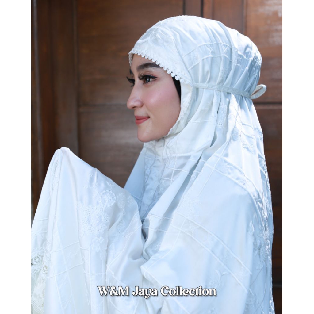 Realpeact Terbaru Mukena Armany bordir dewasa super mewah Mukena bordir khusus putih