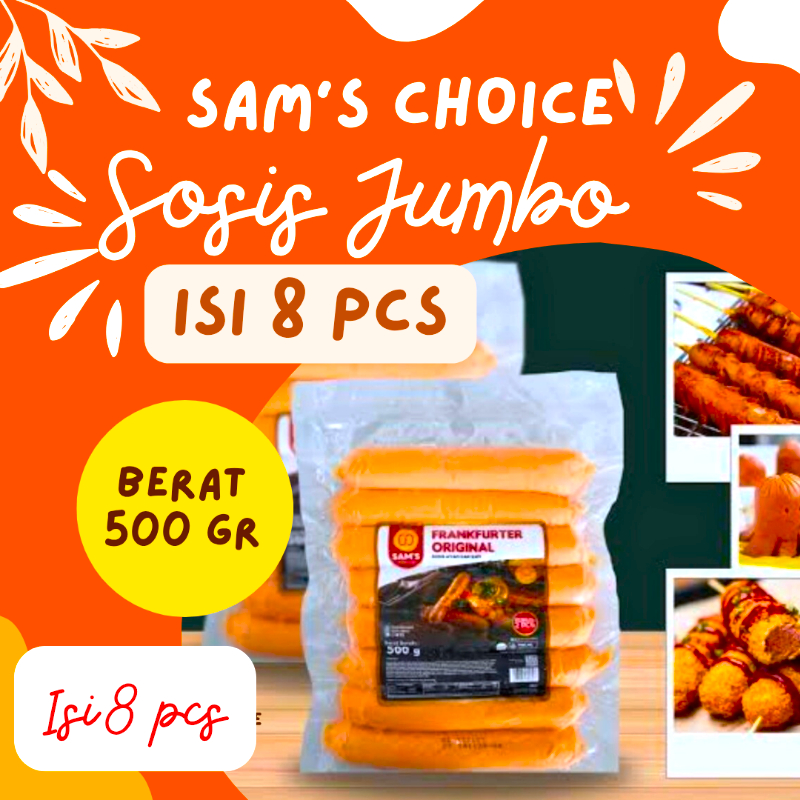 

Sam's Choice Sosis Goreng Jumbo isi 8pcs Sosis bratwurst Sosis Bakar sams choice berat 500gram