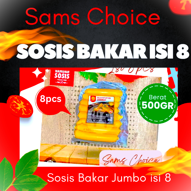 

Sosis Bakar Jumbo SAMS CHOICE isi 8pcs Sosis Goreng Sosis Frankfurter sams choice 500gram