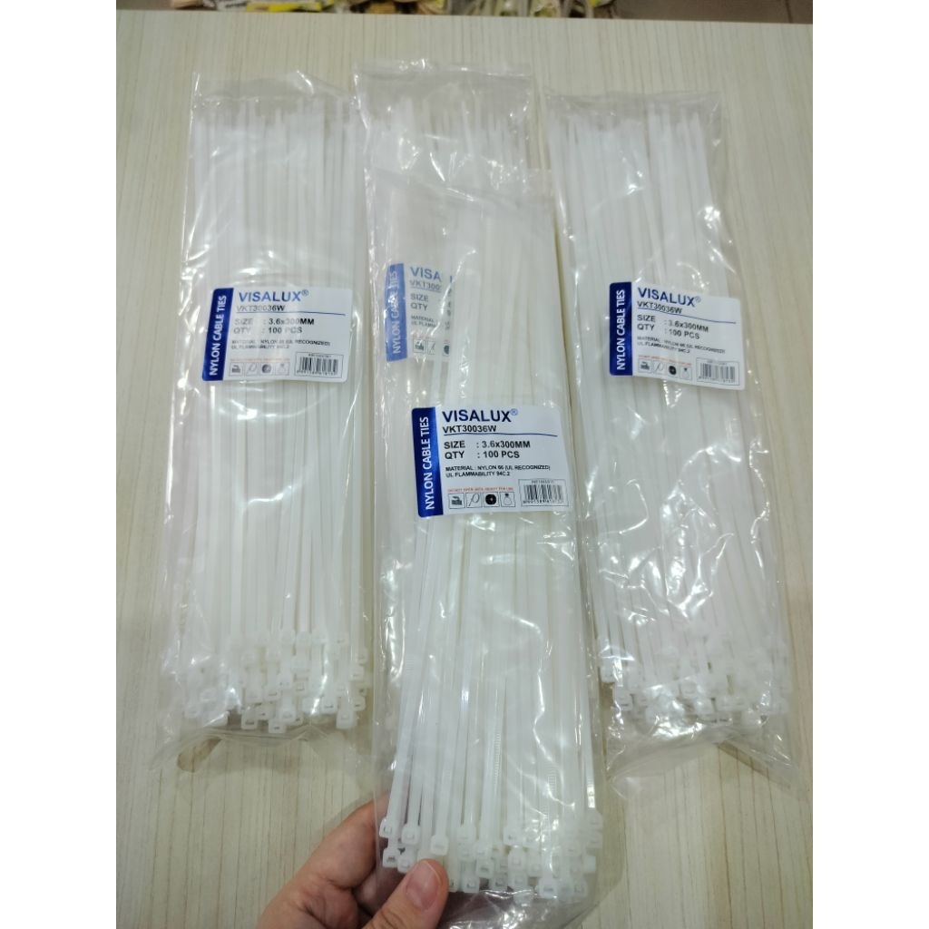 

Kabel Ties Visalux 3.6 X 300 MM Putih ( 1 pak isi 100 )