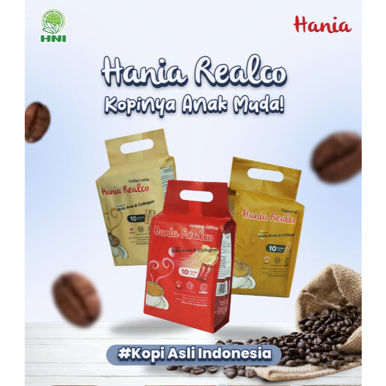 

HANIA REALCO – Cappuccino, Latte & Ginseng Coffee | Kopi Gula Aren + Kolagen
