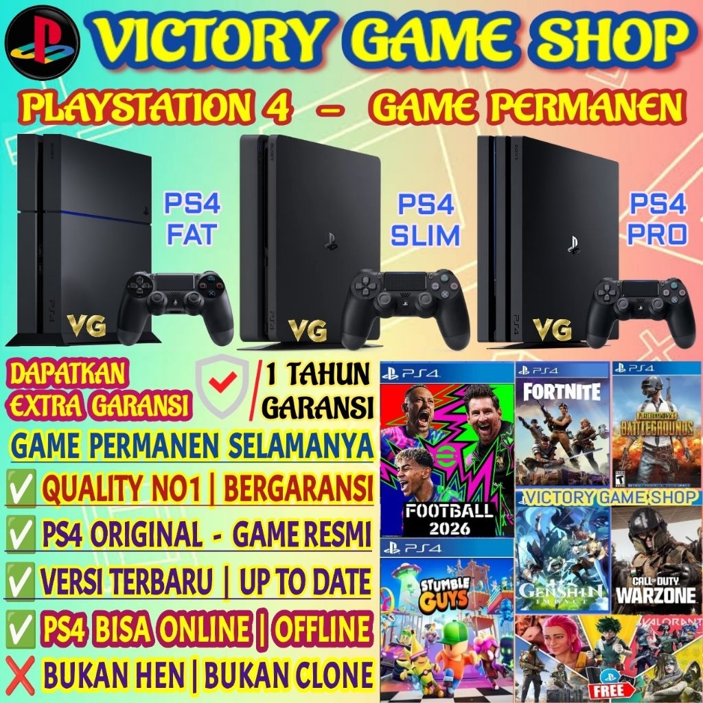 PS4 | PS4 FAT | PS4 SLIM | PS4 PRO | ORIGINAL | GAME PERMANEN | GRATIS  SELAMANYA