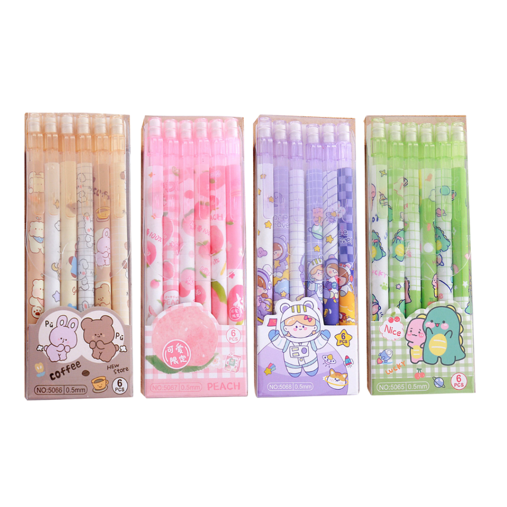 

MOKA 1 Set 6Pcs Pensil Mekanik 0.5 Mm Motif Peach Dan Kartun Lucu / Pensil Mekanik 0.5 Mm MKP33