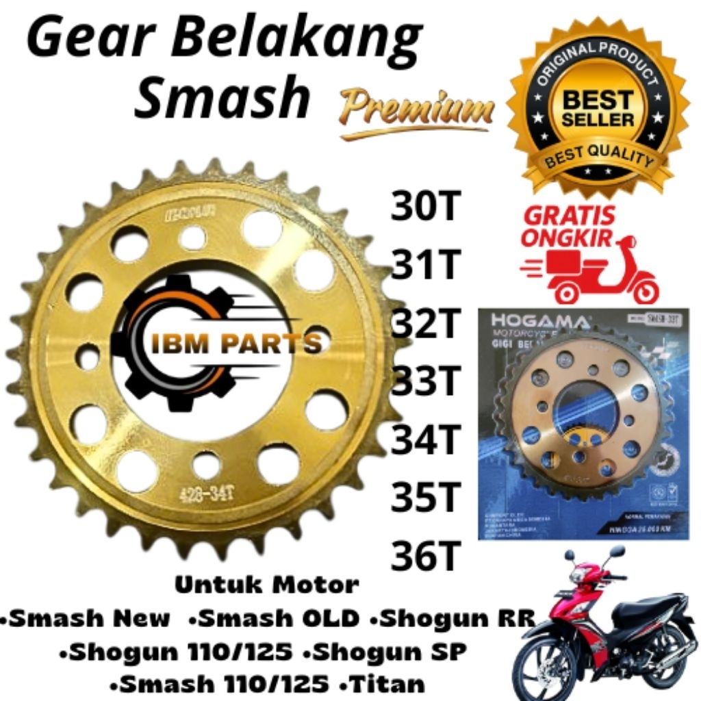 GEAR BELAKANG SMASH GIR BELAKANG SHOGUN GEAR MOTOR SHOGUN RR SMASH OLD NEW TITAN SP 110 125