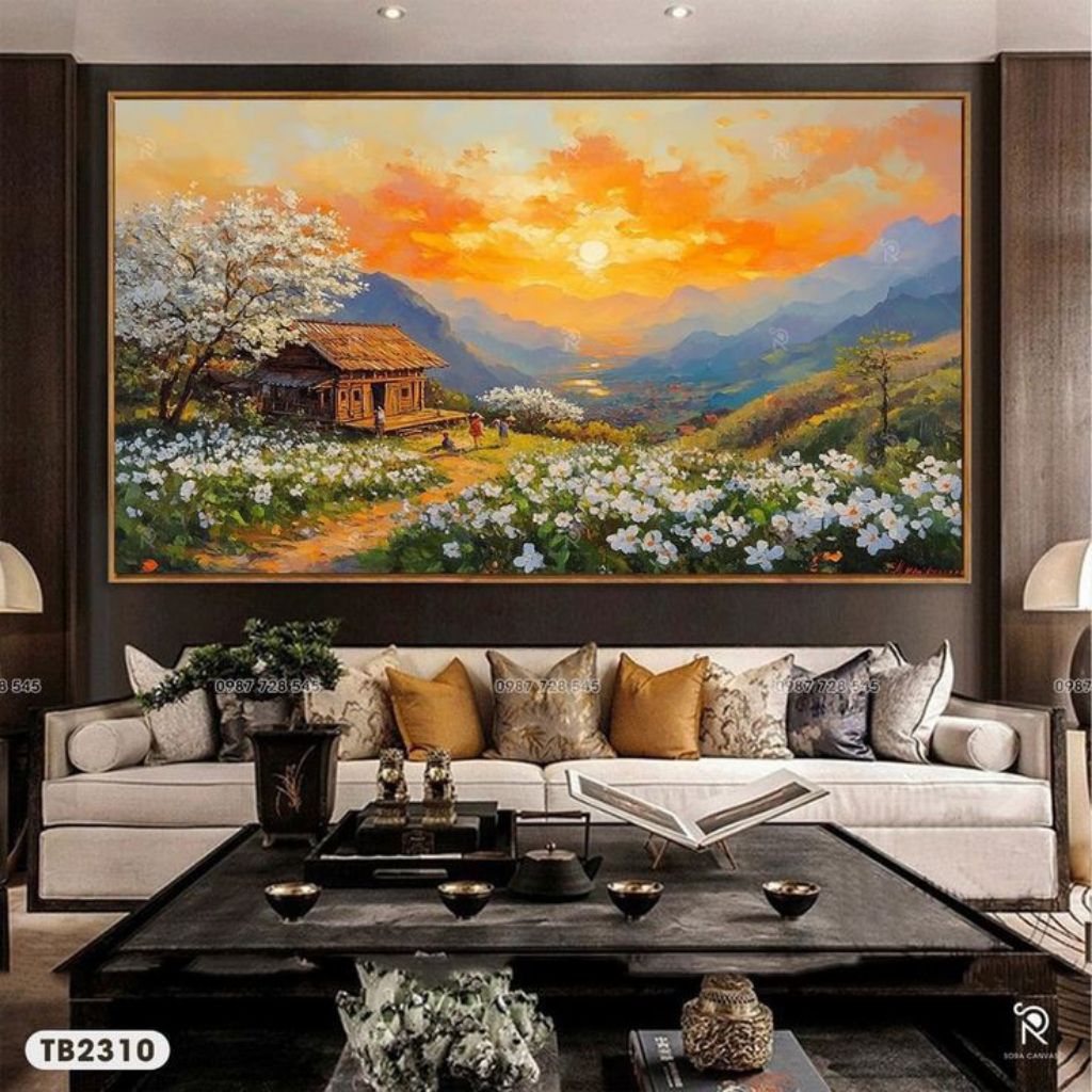 Lukisan Pemandangan Alam Aesthetic | Lukisan Dinding Modern