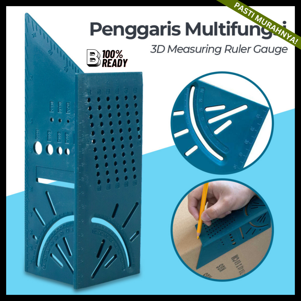 

Penggaris Sudut / Penggaris Siku - Green / Penggaris Mark Line Measuring Gauge T-Type