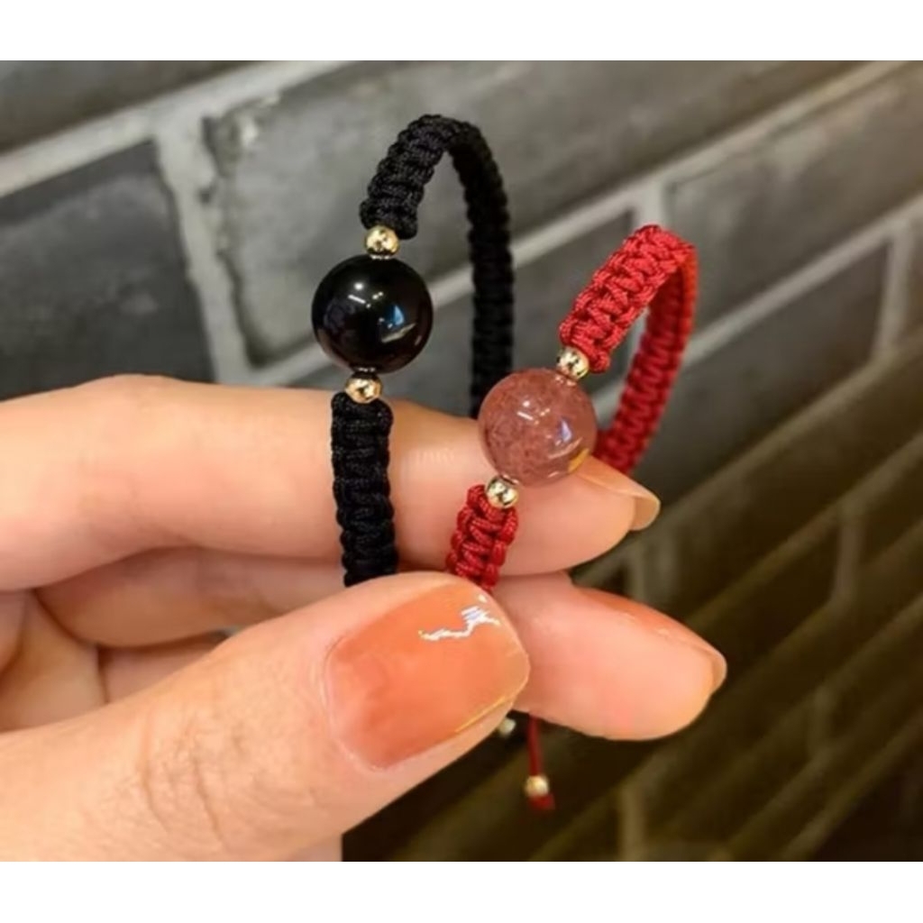 Gelang macrame batu alam asli, Gelang Gemstone, Gelang kristal,