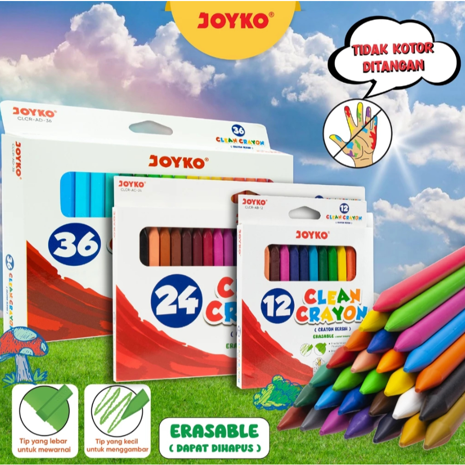 

JOYKO - Krayon Hapus Bersih Dapat Dihapus Clean Crayon Erasable