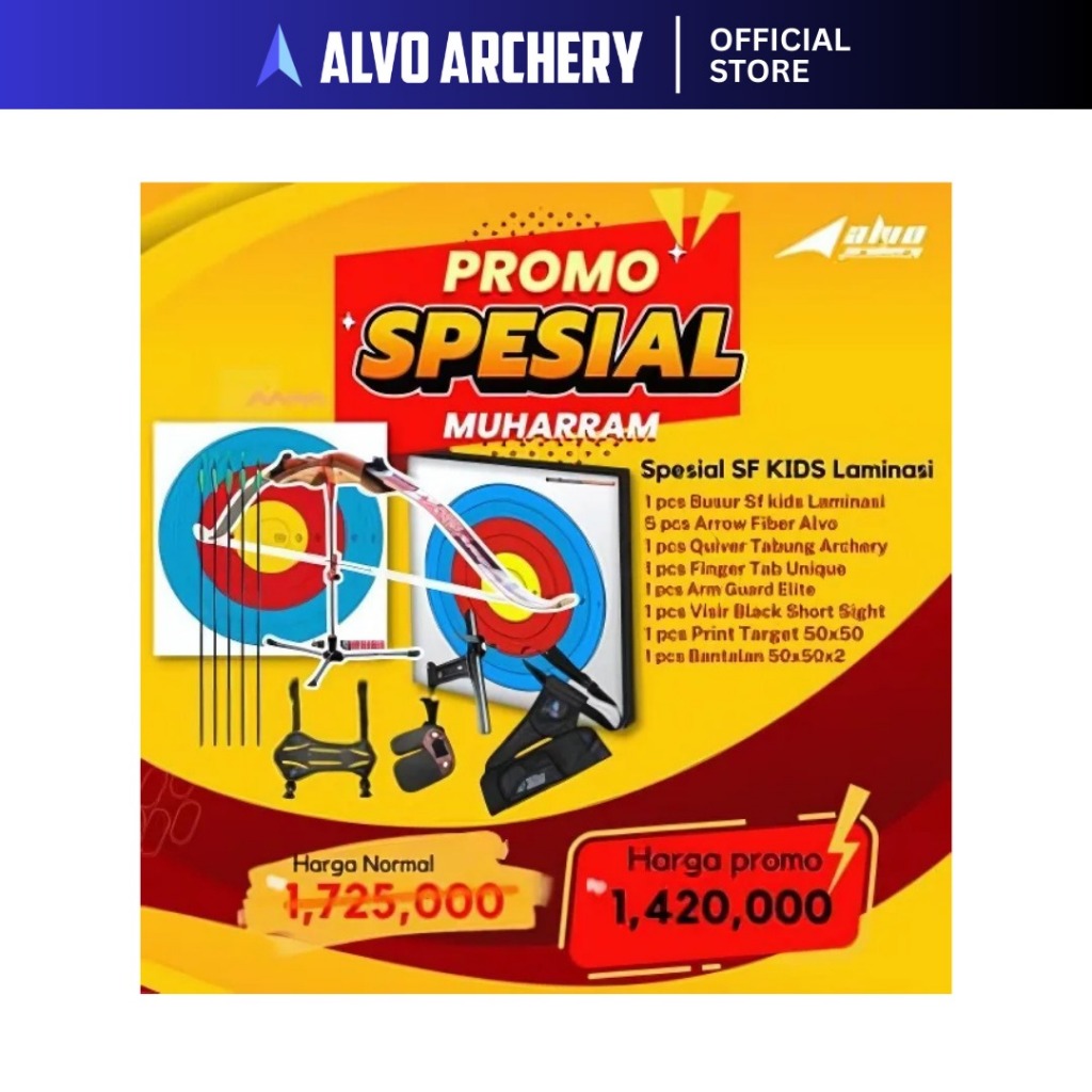 PAKET BUSUR SF LAMINATING - KOMPETISI PEMULA - STANDAR BOW ALVO ARCHERY