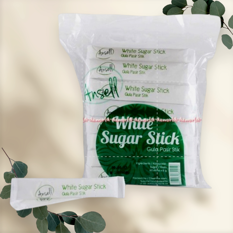 

Ansell White Sugar Stick 60stik Gula Pasir Stik 60sachets Gula Putih Ansel White sugar Kemasan Sachet Bungkus Satuan