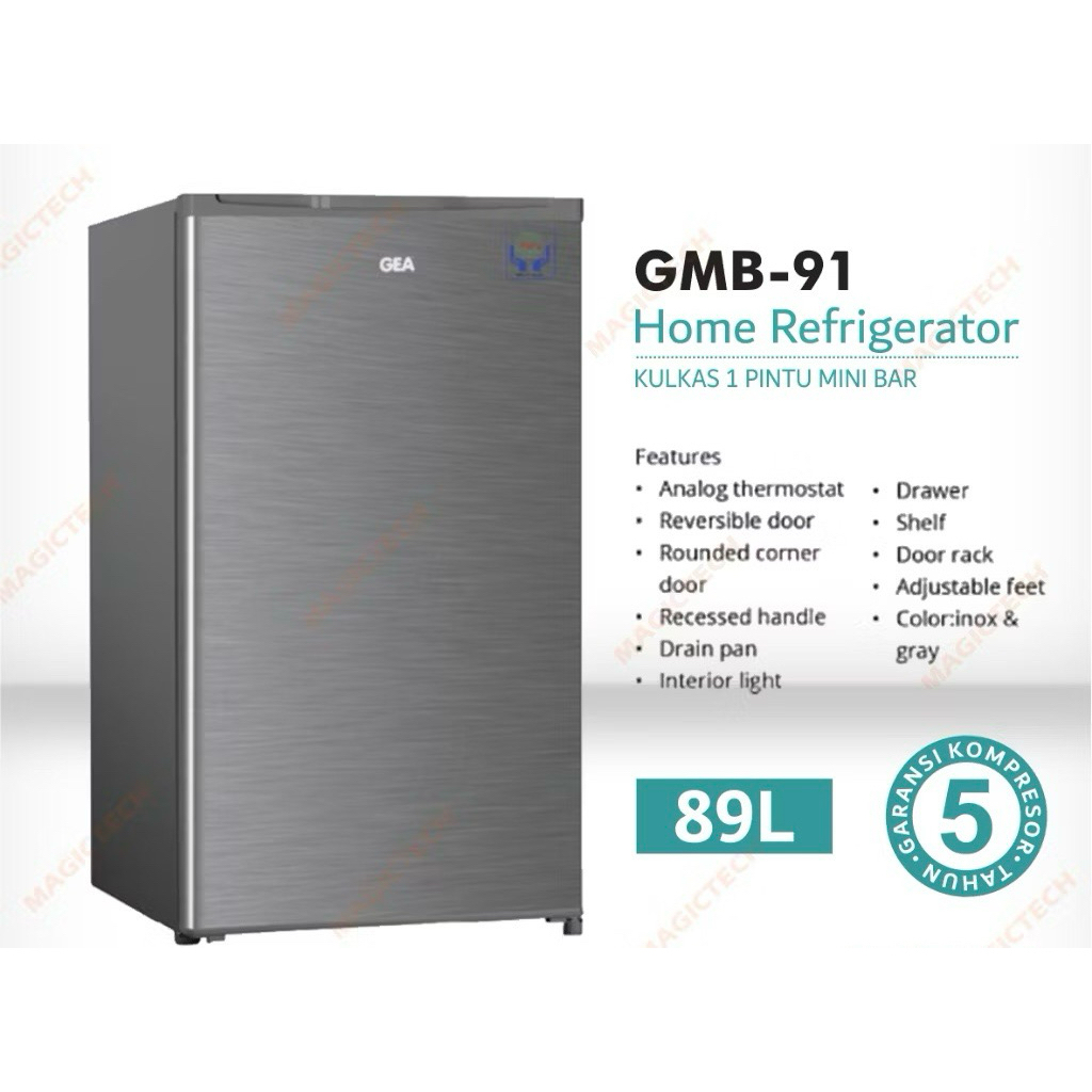 Kulkas GEA 1 PINTU GMB-91 MINI BAR 89L