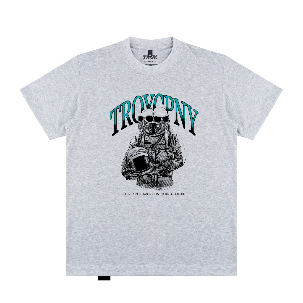 Troy Company Tshirt Grey Misty Polluted - Kaos Lengan Pendek Kaos Abu Misty MTD 3253