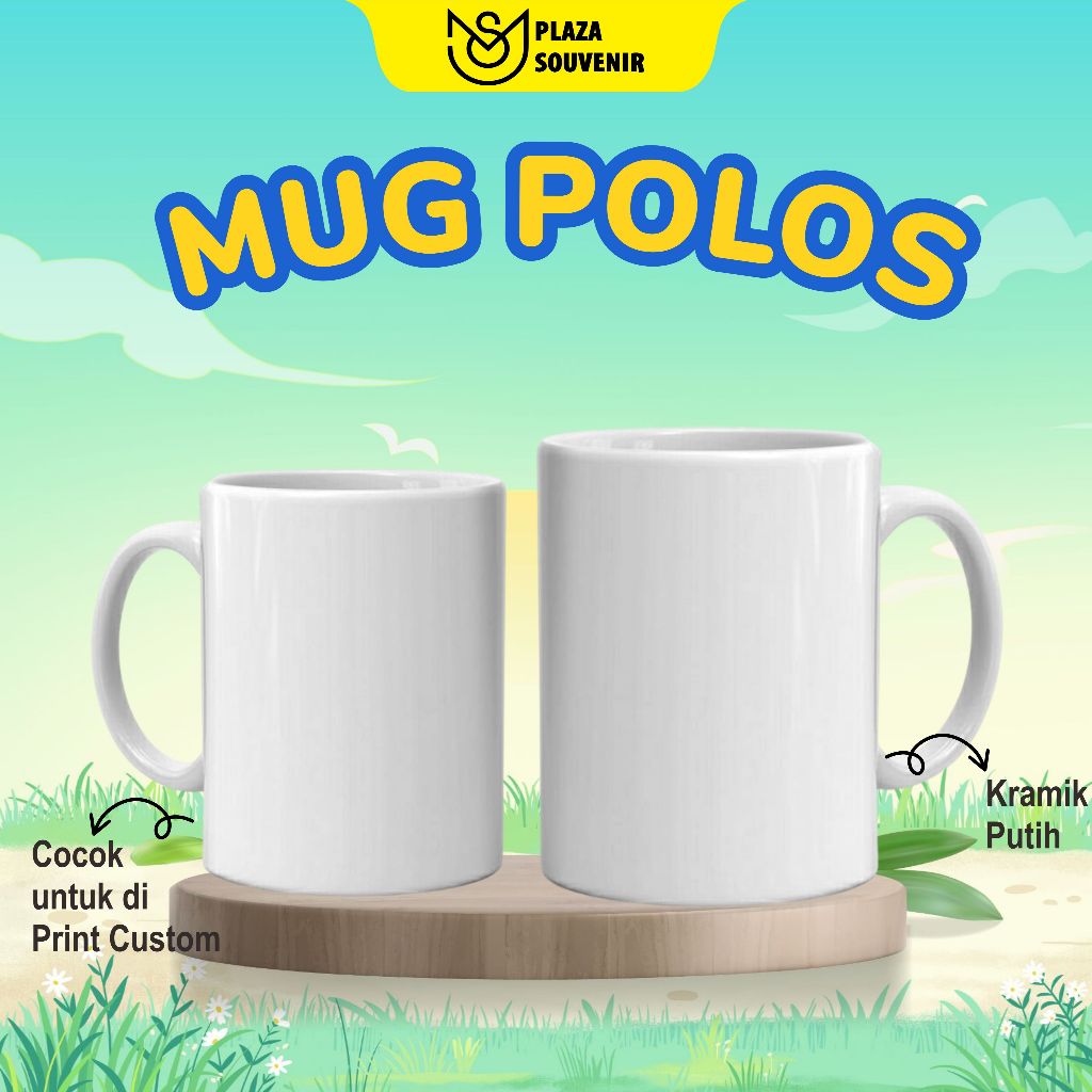 MUG POLOS COATING BAHAN KERAMIK / MUG COATING PUTIH SABLON LOKAL BUKAN MUG IMPORT