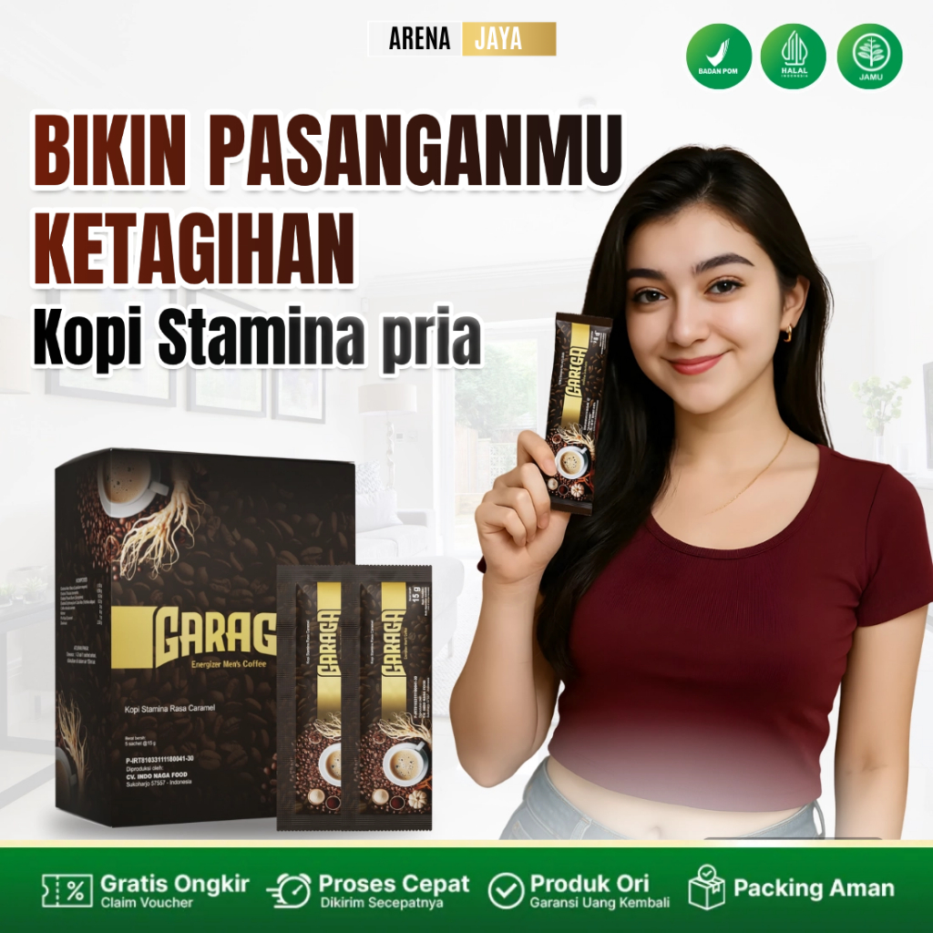 

KOPI Garaga Minuman Kopi Stamina Kuat Tahan Lama Extrak Gingseng BPOM Halal Original