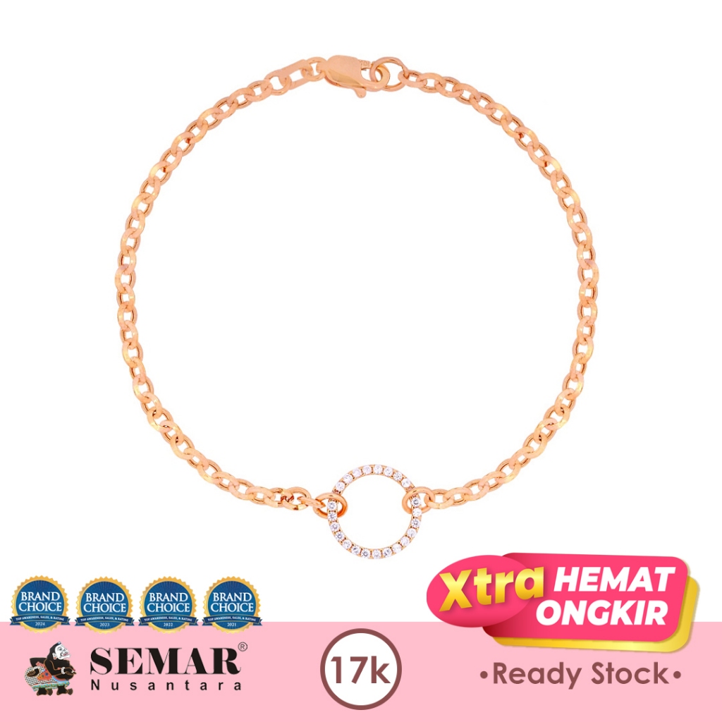Gelang Emas Fancy Ellora Rose Gold 17K Semar Nusantara
