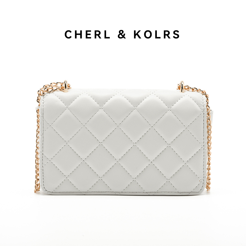 CHERL & KORLS tas bahu selempang wanita tali rantai putih #03