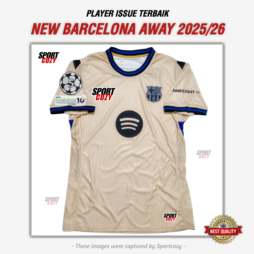 (PLAYER ISSUE) JERSEY BARCA BARCELONA AWAY NEW SEASON 2025/2026 JERSEY PLAYER ISSUE TERBAIK