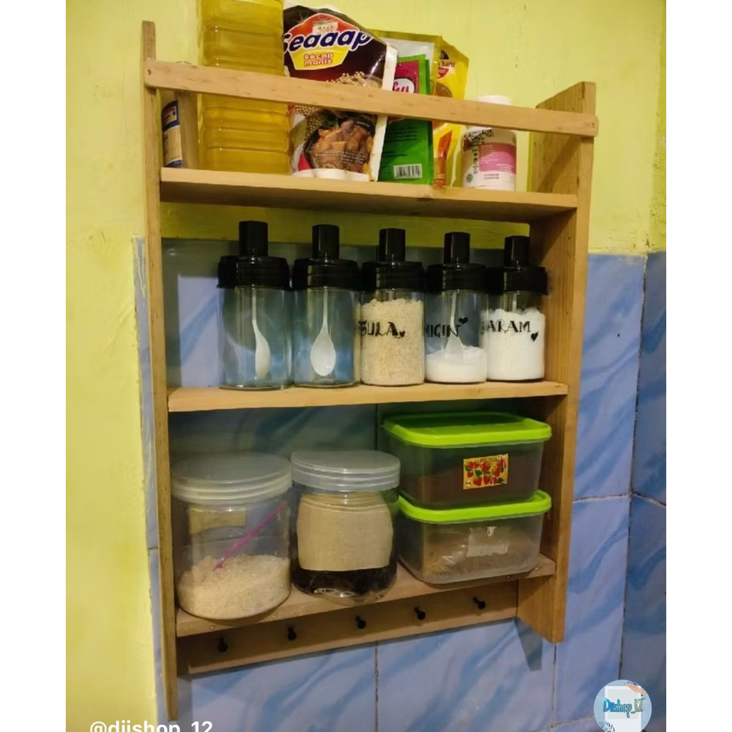 rak bumbu toples tempat bumbu dapur rak dinding dapur