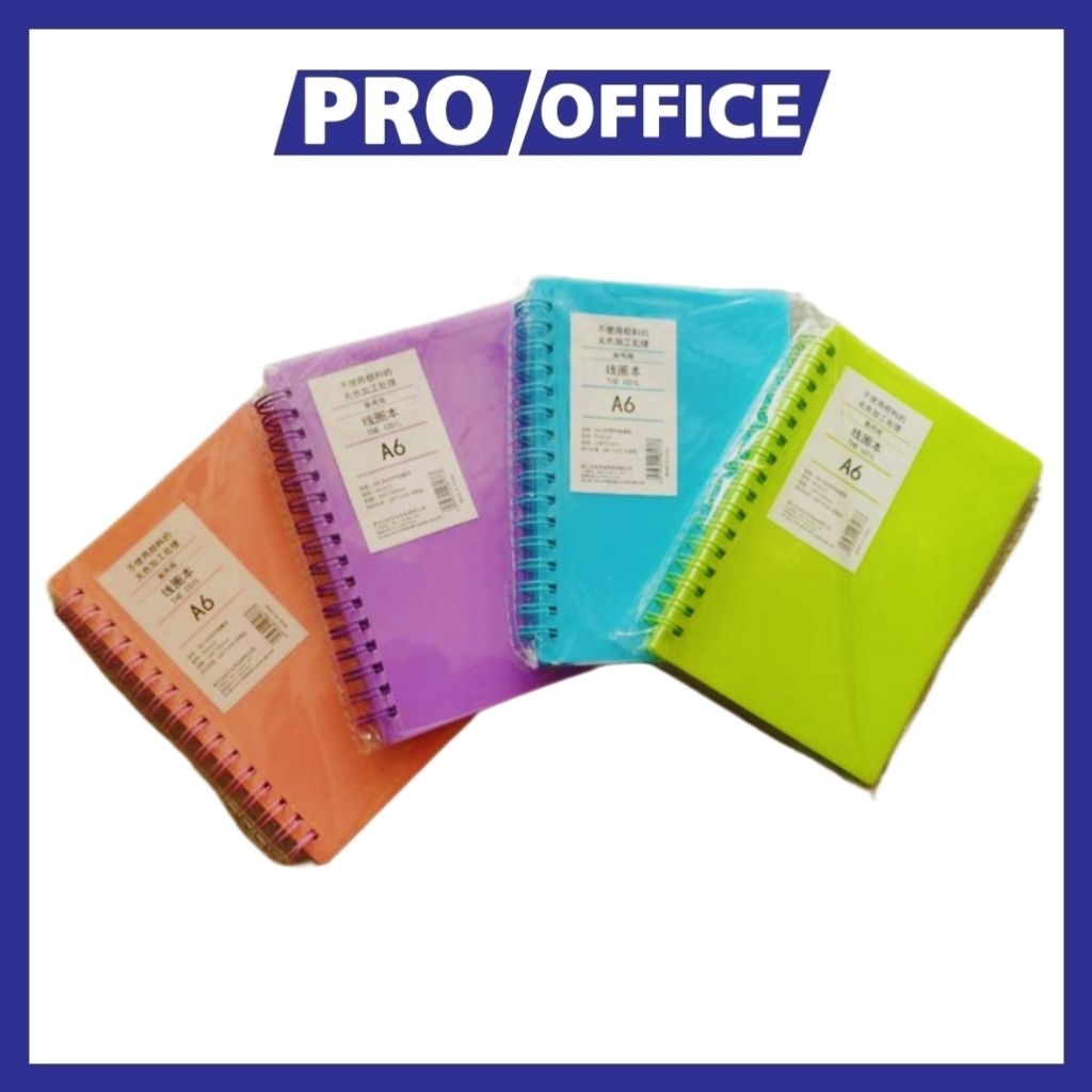 

ProOffice-Buku Kawat Spiral Memo / Diary A6 – Cover Plastik Tebal, Catatan, Notebook
