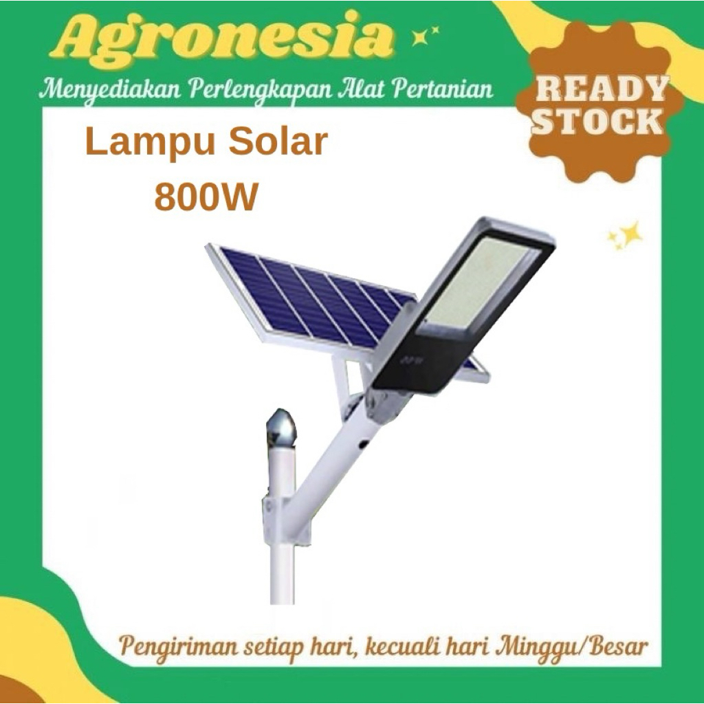 Lampu Outdoor Tenaga Surya/ Lampu Jalan Tenaga Surya / LAMPU SURYA 800W CAHAYA TERANG + REMOTE [SIAP