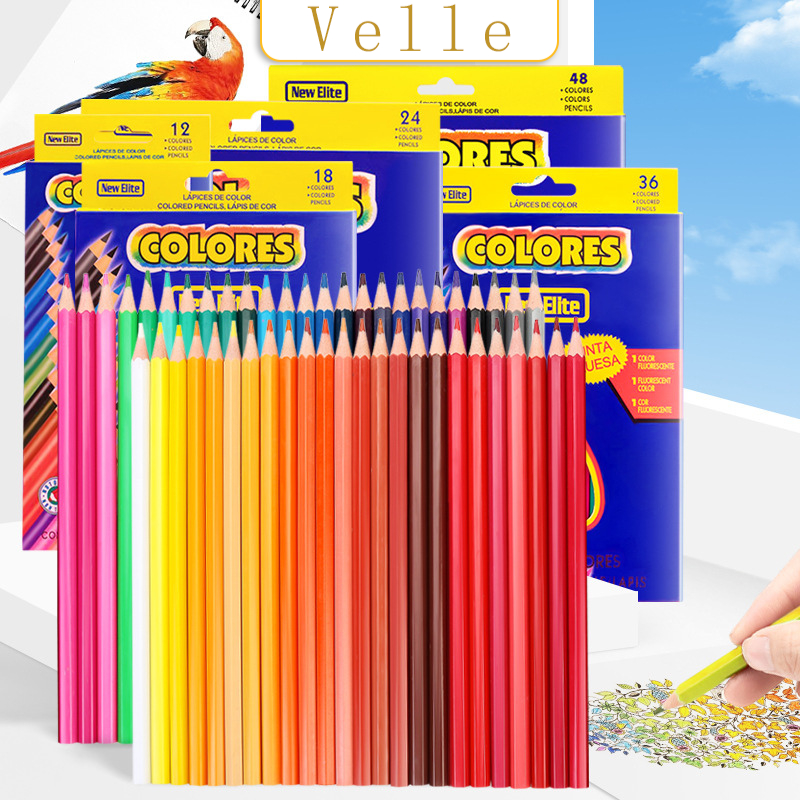 

VELLE Pensil Warna/Warna Superior Quality/Color Pencils Mate/Pensil Warna 12/18/24 Warna Anti Pecah