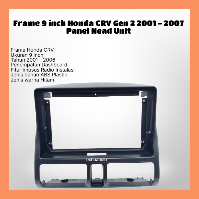 Frame 9 inch Honda CRV Gen 2 2001 - 2007 Panel Head Unit