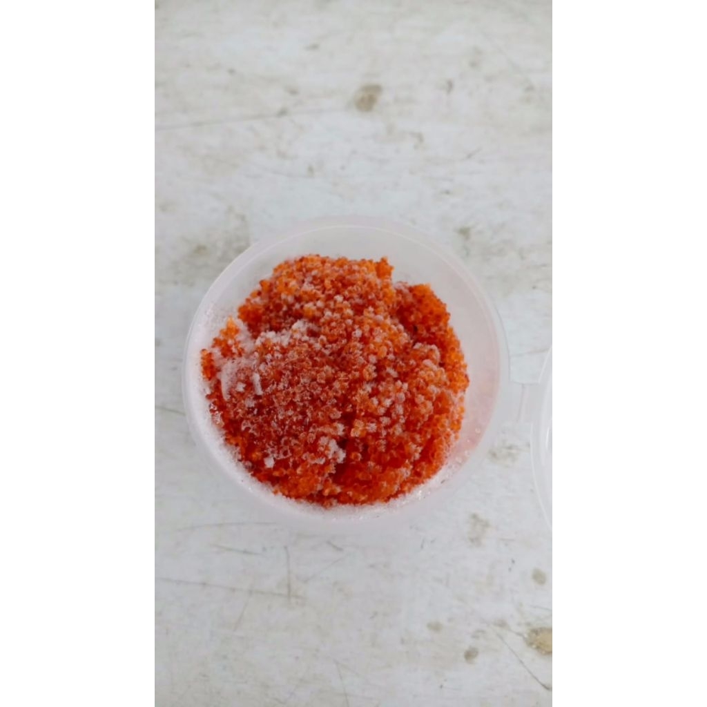 

tobika( telur ikan)kemasan 100gr/pack