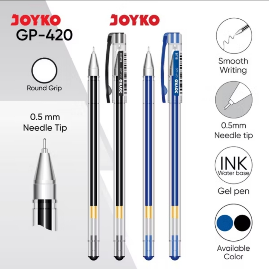 

Joyko Gel Pen GP-420 Pulpen 0.5 mm Pena Gel 1 Box isi 12 Pcs