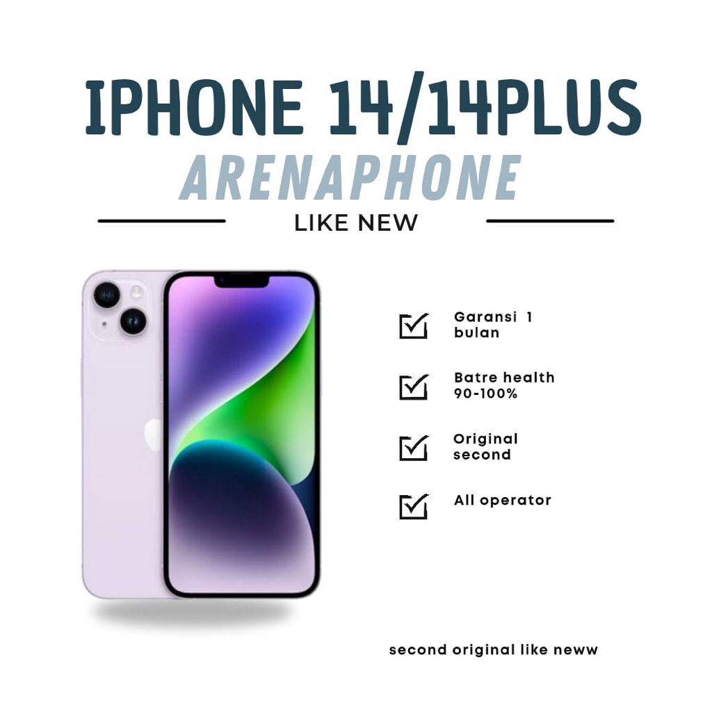 IPHONE 14 14PLUS 128GB 256GB 512GB FULLSET LIKE NEW