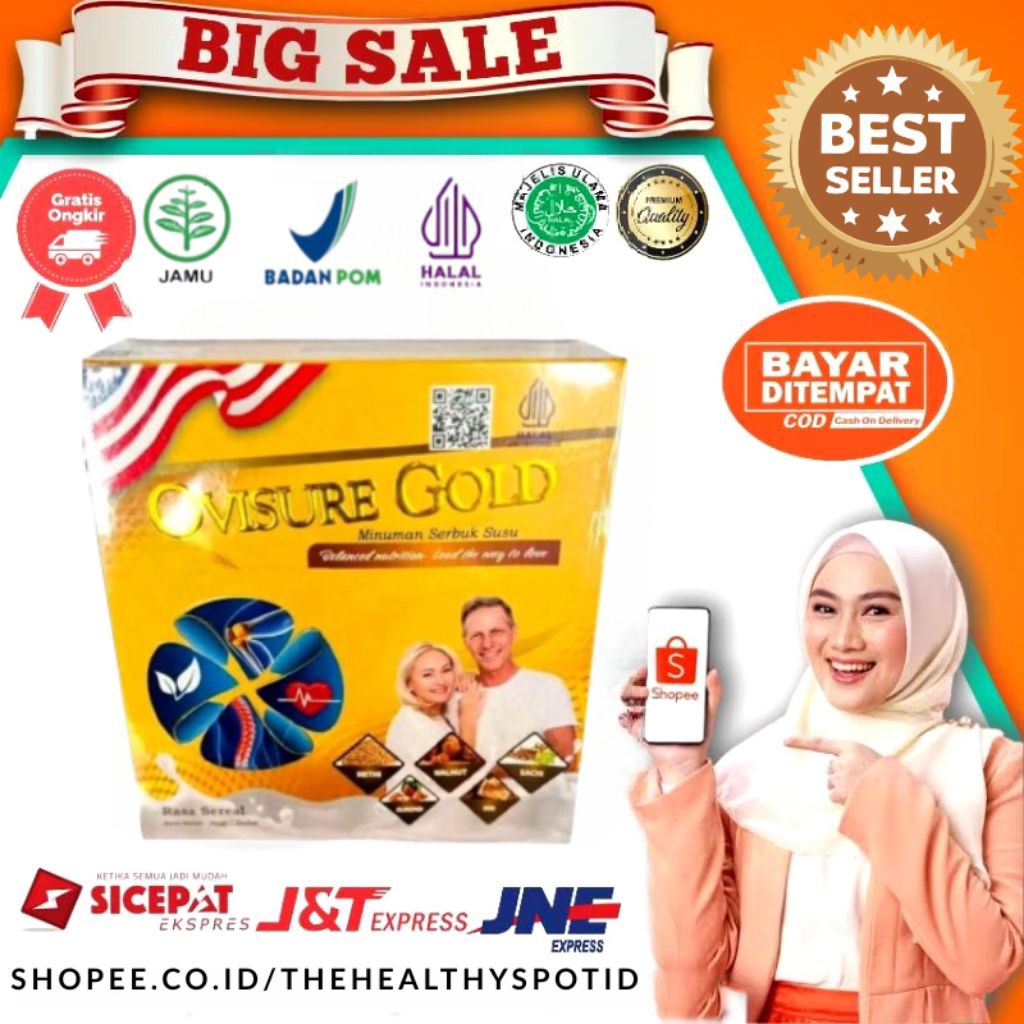 

(PAKET 1 BOX OVISURE) KEMASAN TERBARU TH 2025 - OVISURE GOLD USA SUSU UNTUK TULANG DAN SENDI
