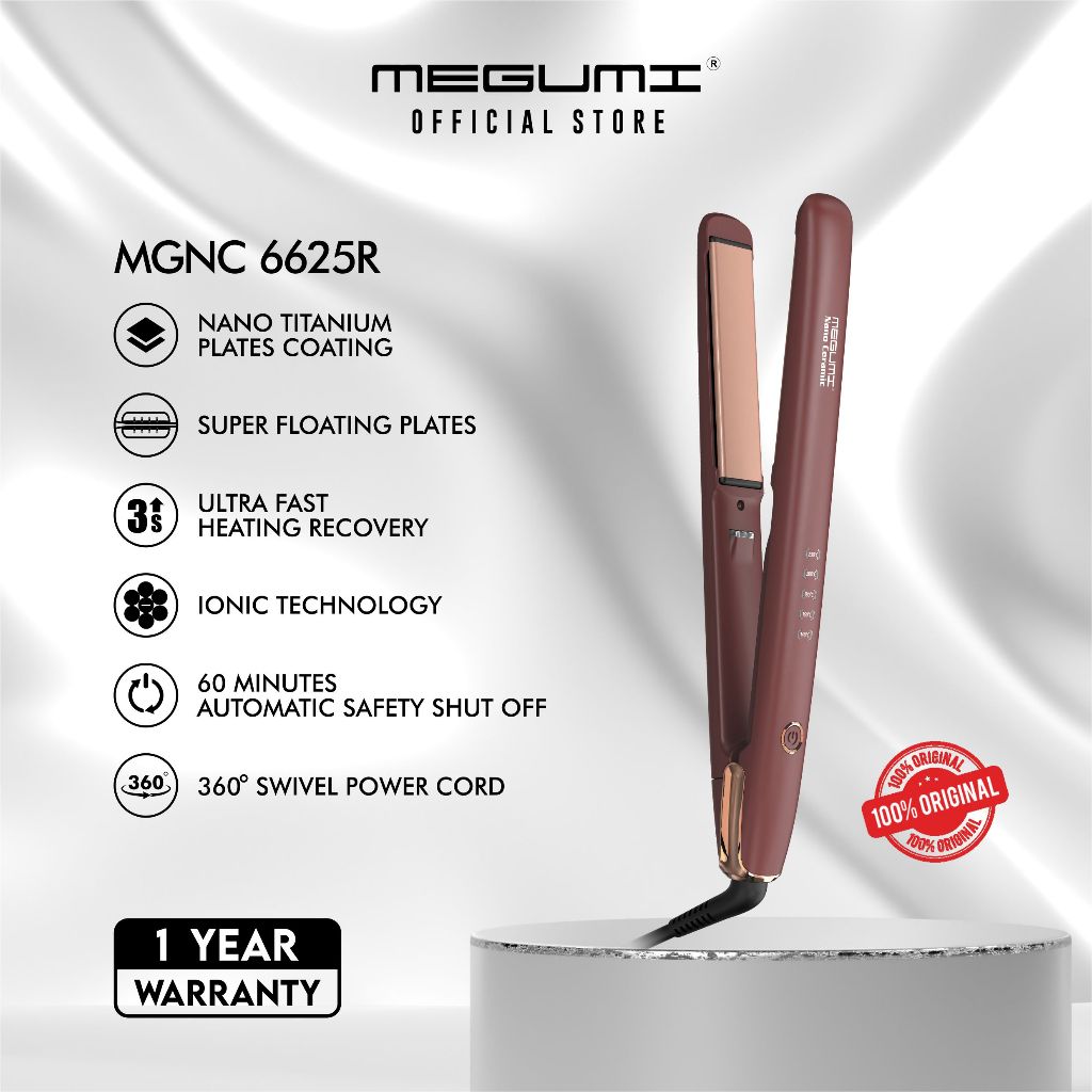 MEGUMI IONIC HAIR STRAIGHTENER MGNC NANO CERAMIC