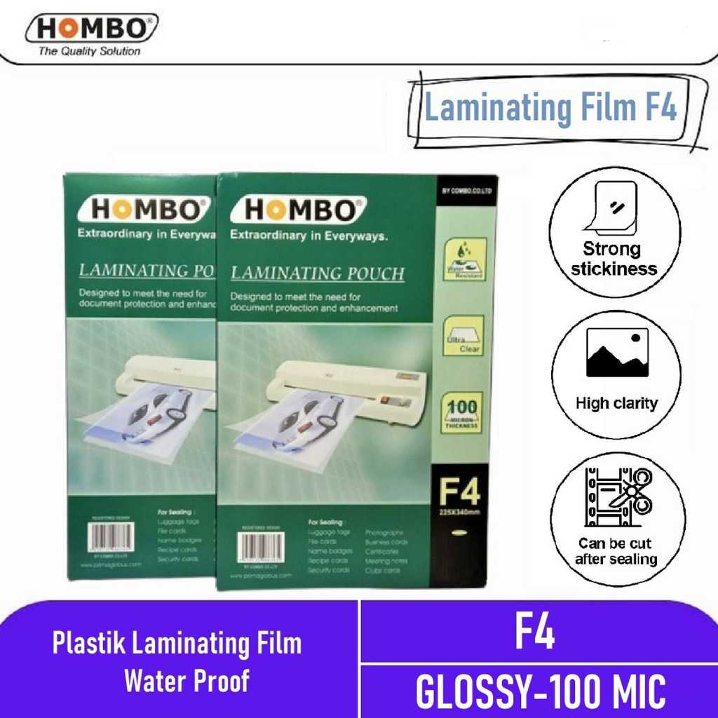 

Laminating Film Ukuran F4 Hombo