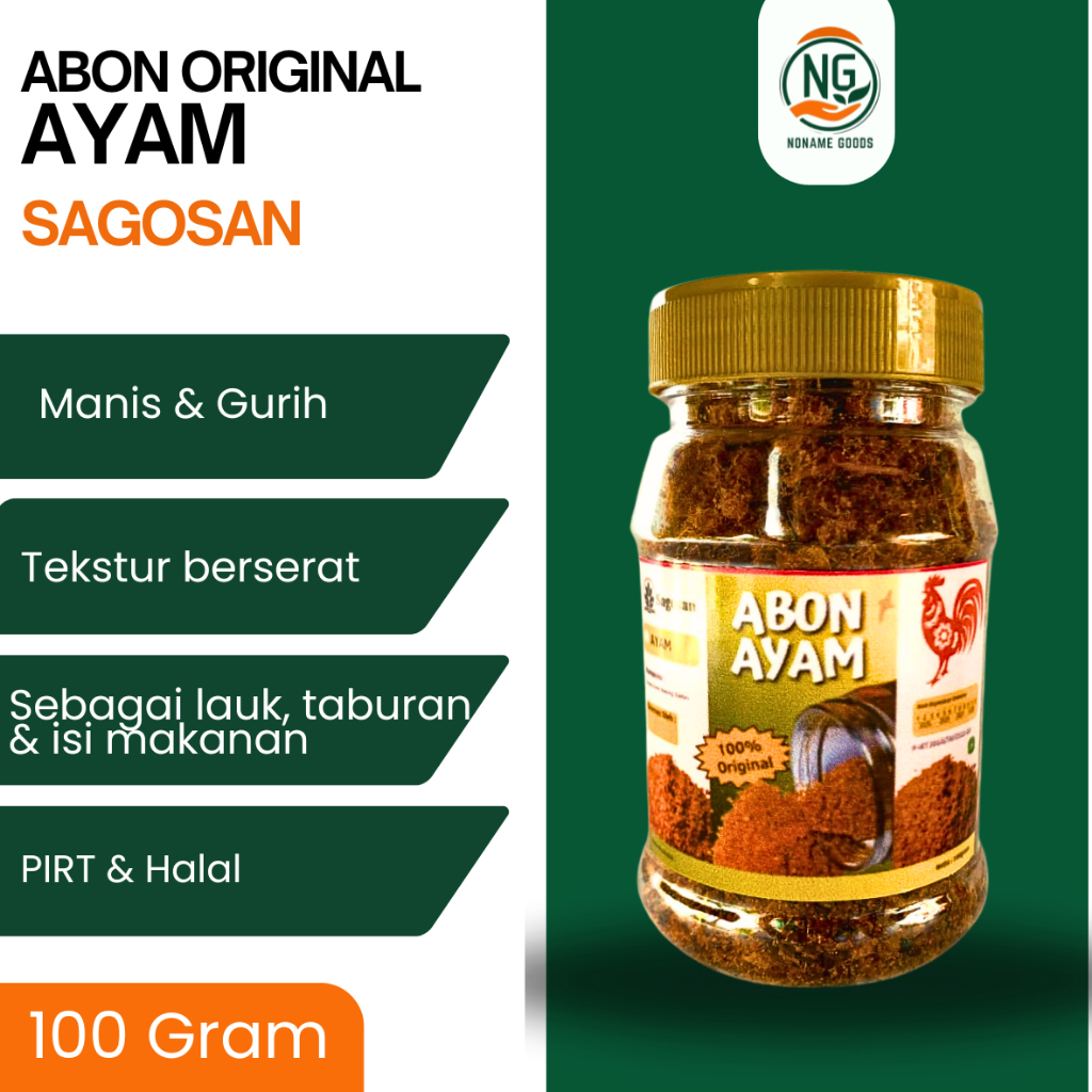 

ABON AYAM NON MSG SAGOSAN ASLI 100% TANPA CAMPURAN (100 GRAM) ORIGINAL PREMIUM - MURAH HALAL