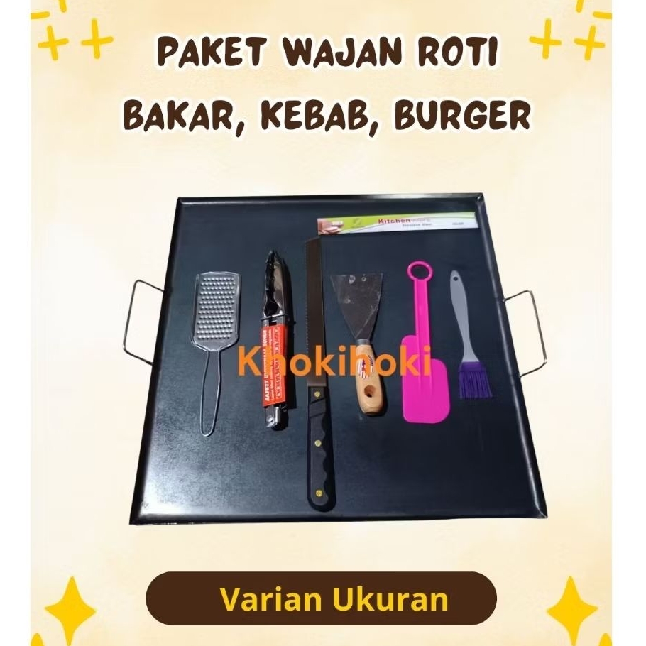 Paket Lengkap Wajan Roti Bakar / Wajan Martabak Telur Nasi Bakar Steak Ayam
