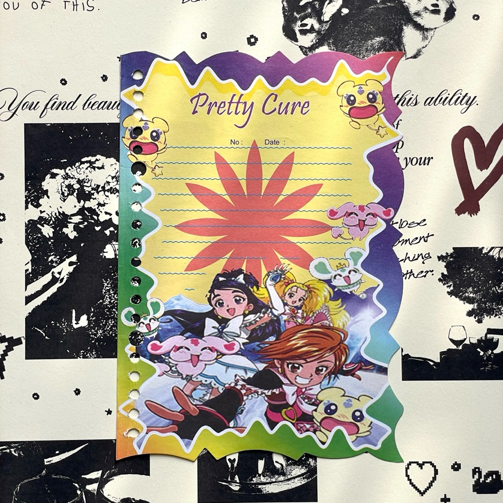 

[HARGA PER LEMBAR, MIN 6 PCS, BISA MIX] Kertas Binder/Loose Leaf Pretty Cure Tebal Non-Brand