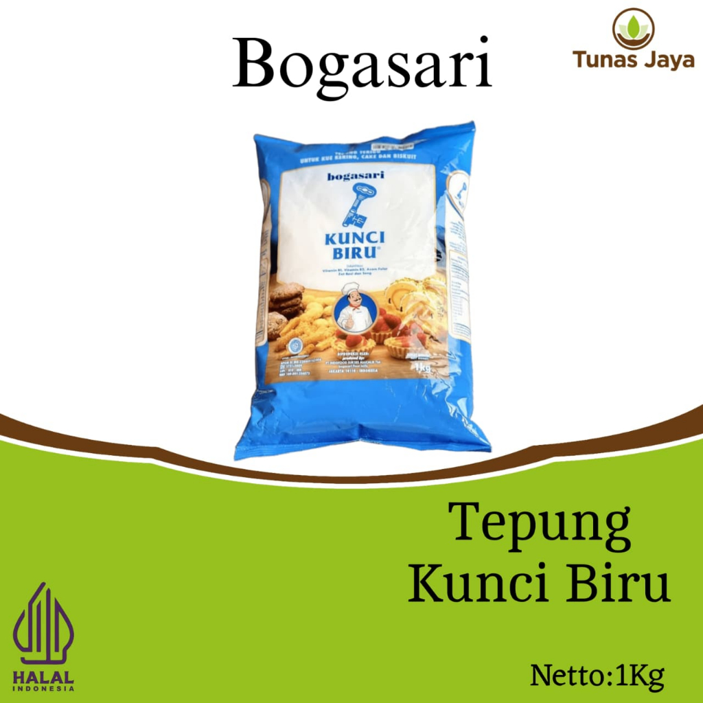 

Tepung Terigu Kunci Biru 1 KG / Tepung Terigu Protein Rendah