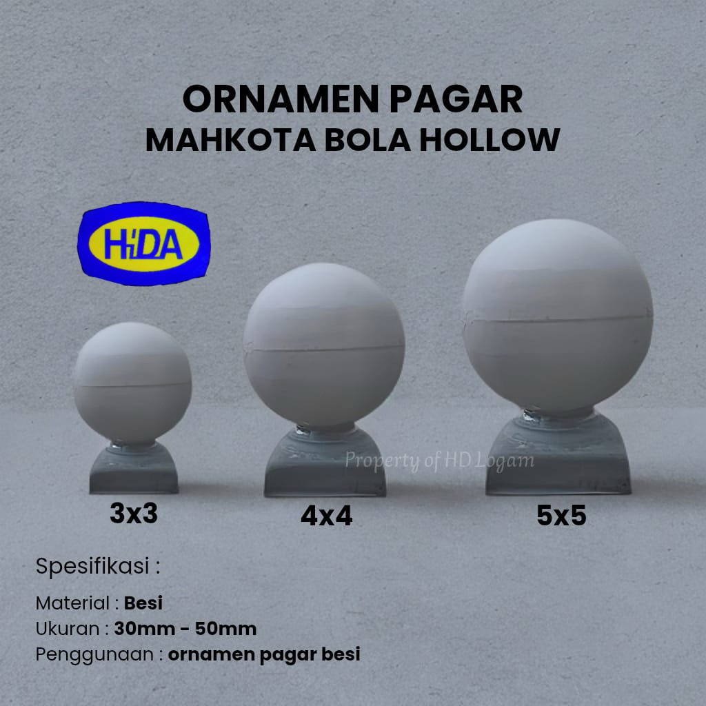 (Grosir)Ornamen Pagar Bola Mahkota||Hollo||Bola Ornamen