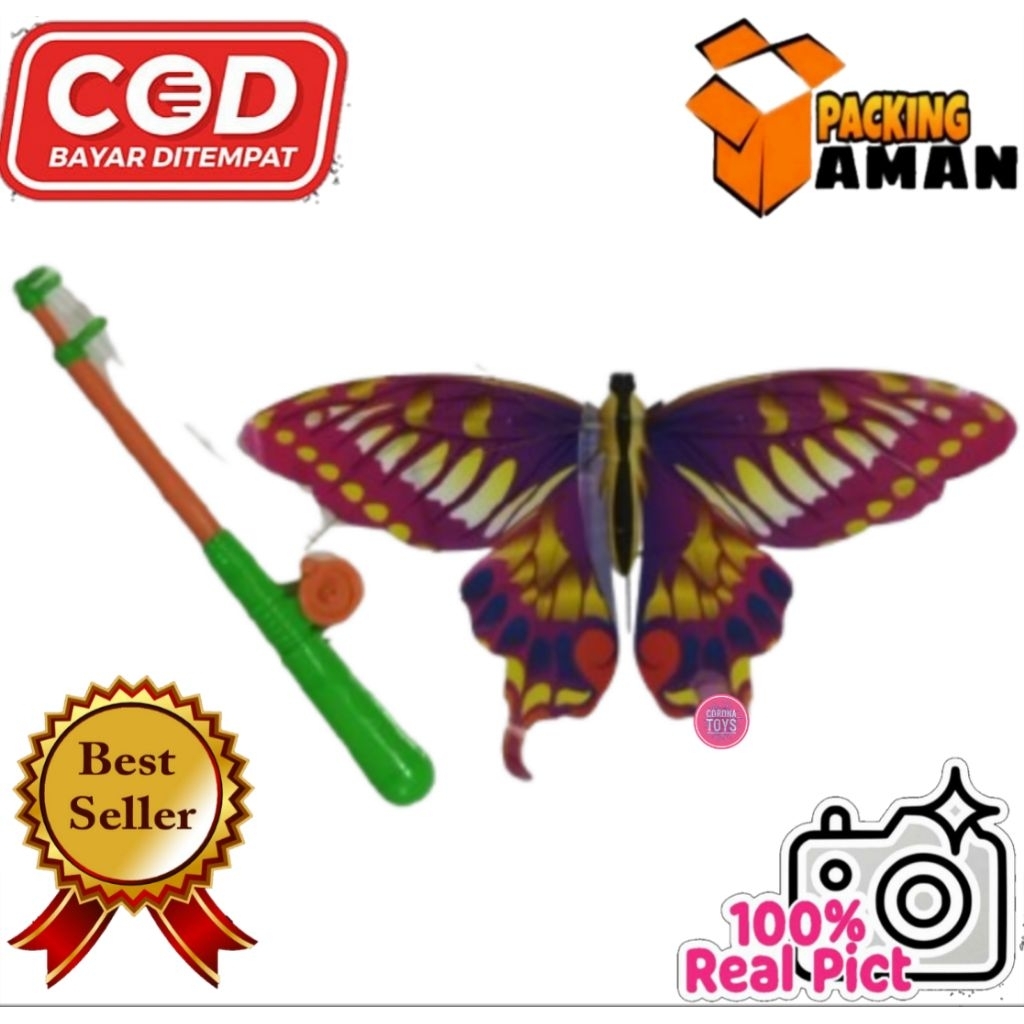 COD PROMO LAYANGAN MOTIF KUPU KUPU BURUNG / MAINAN LAYANG LAYANGAN SATU SET + PANCINGAN