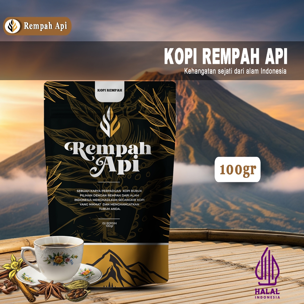 

Kopi Rempah Api (Kopi Robusta, Jahe, Kayumanis, Kapulaga, Cengkeh, Jintan Hitam) Tanpa Gula