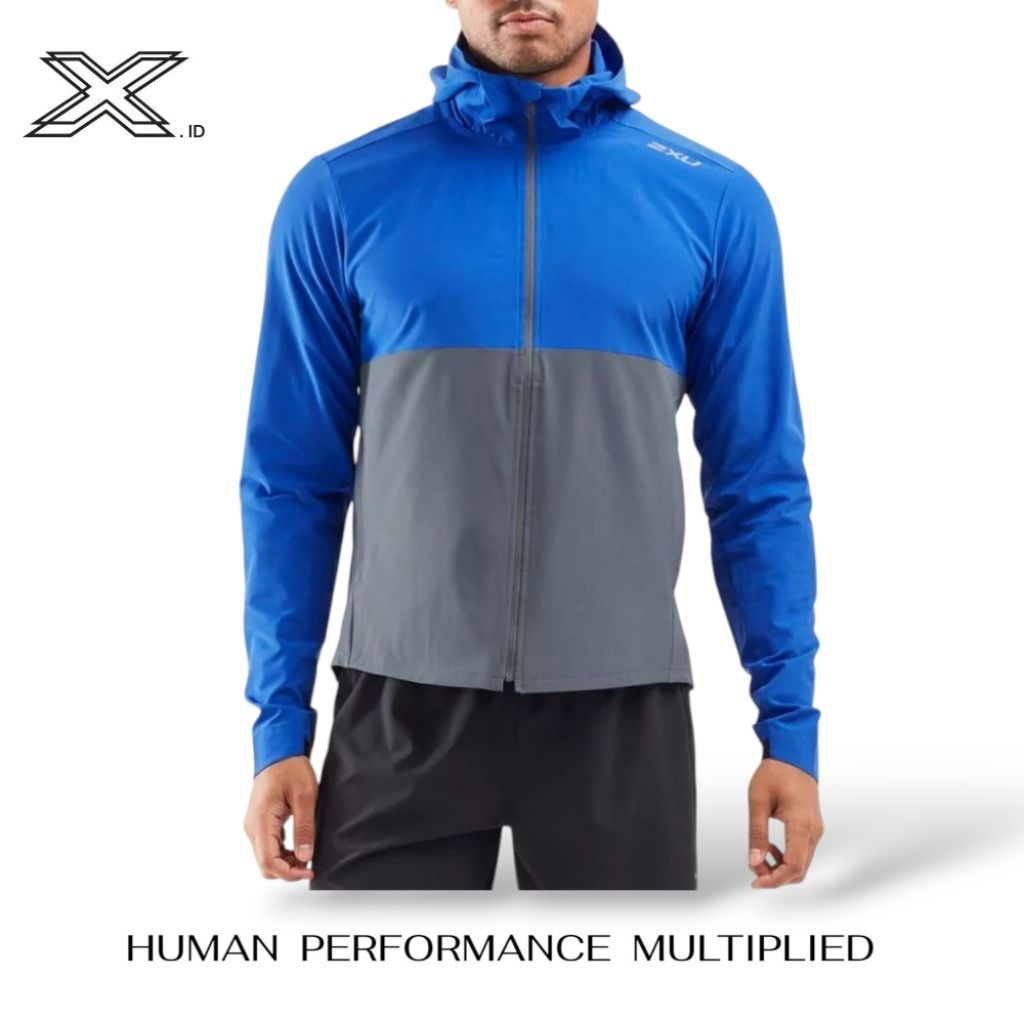 2XU XVENT Jacket Mens Blue Grey