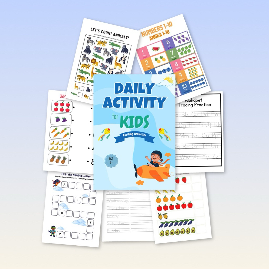 Worksheet- Buku Anak Bahasa Inggris TK-SD- Penjumlahan-Menulis