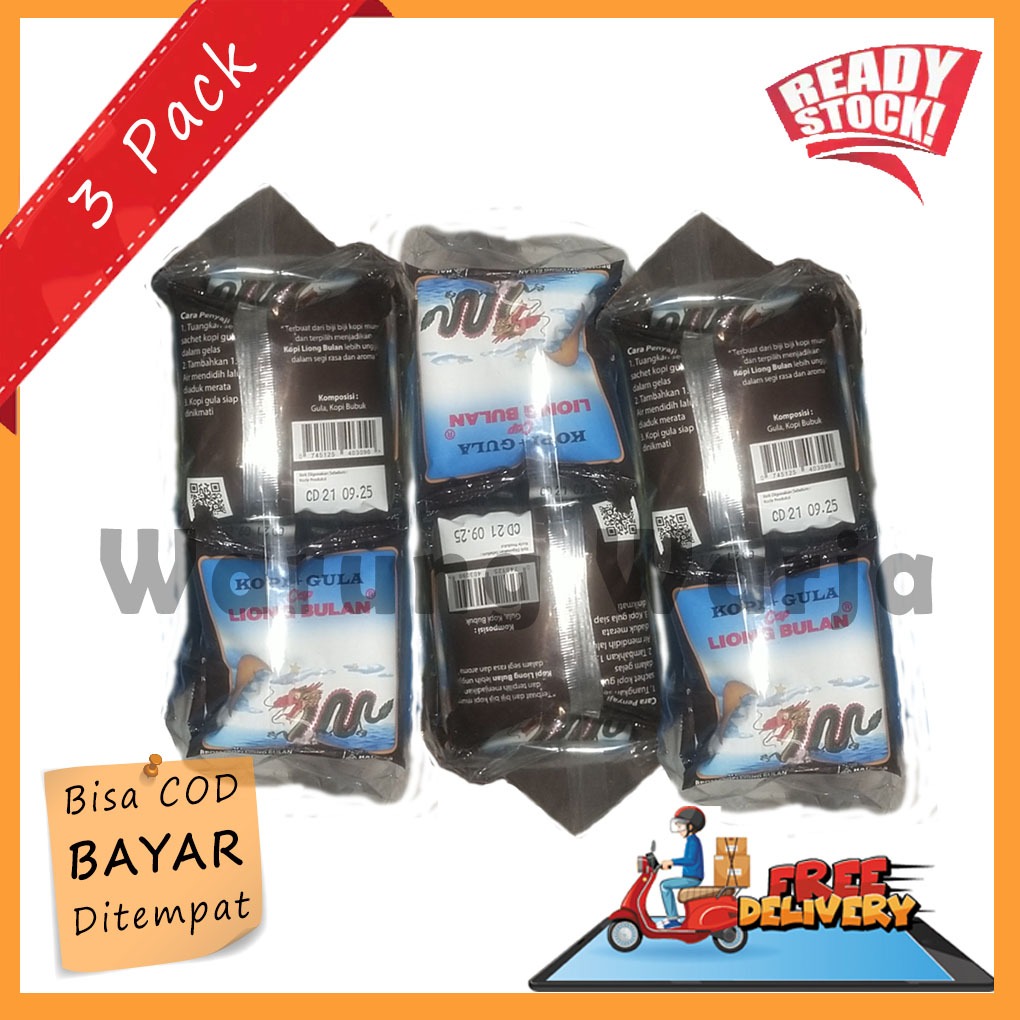 

COD 3 Pack (6 Renceng) Kopi LIONG BULAN Kopi Plus Gula @28gr Original Kopi Legend Khas Bogor Ed 3bln