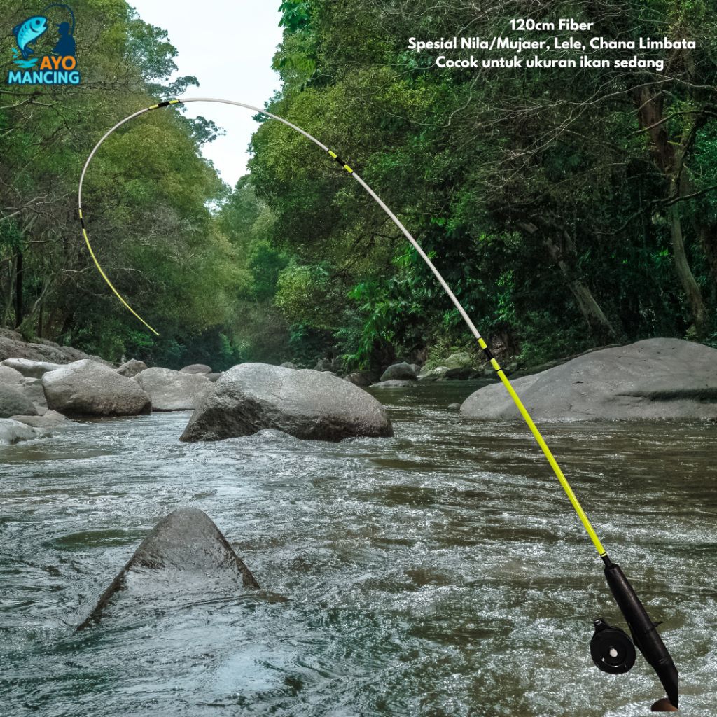 Joran pancing lele,nila,chana satu set medium lentur 120cm