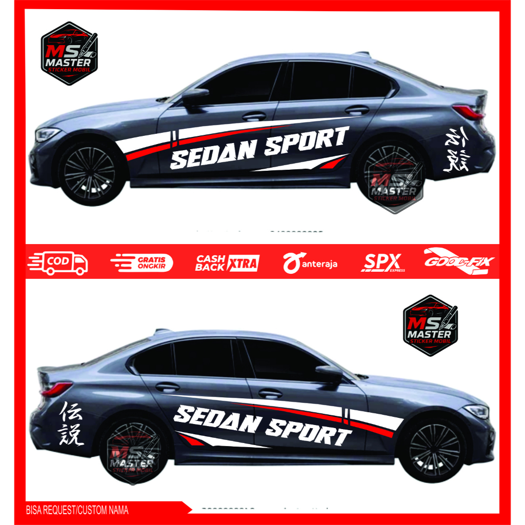 sticker mobil sedan terbaru body samping mobil sedan striping keren list body