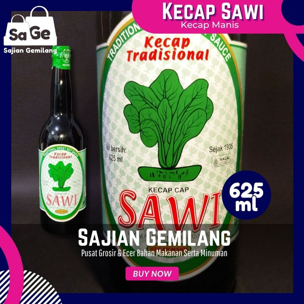 

[TURUN HARGA] Kecap Manis Cap Sawi 625ml – Botol Besar Hemat – Grosir Sajian Gemilang