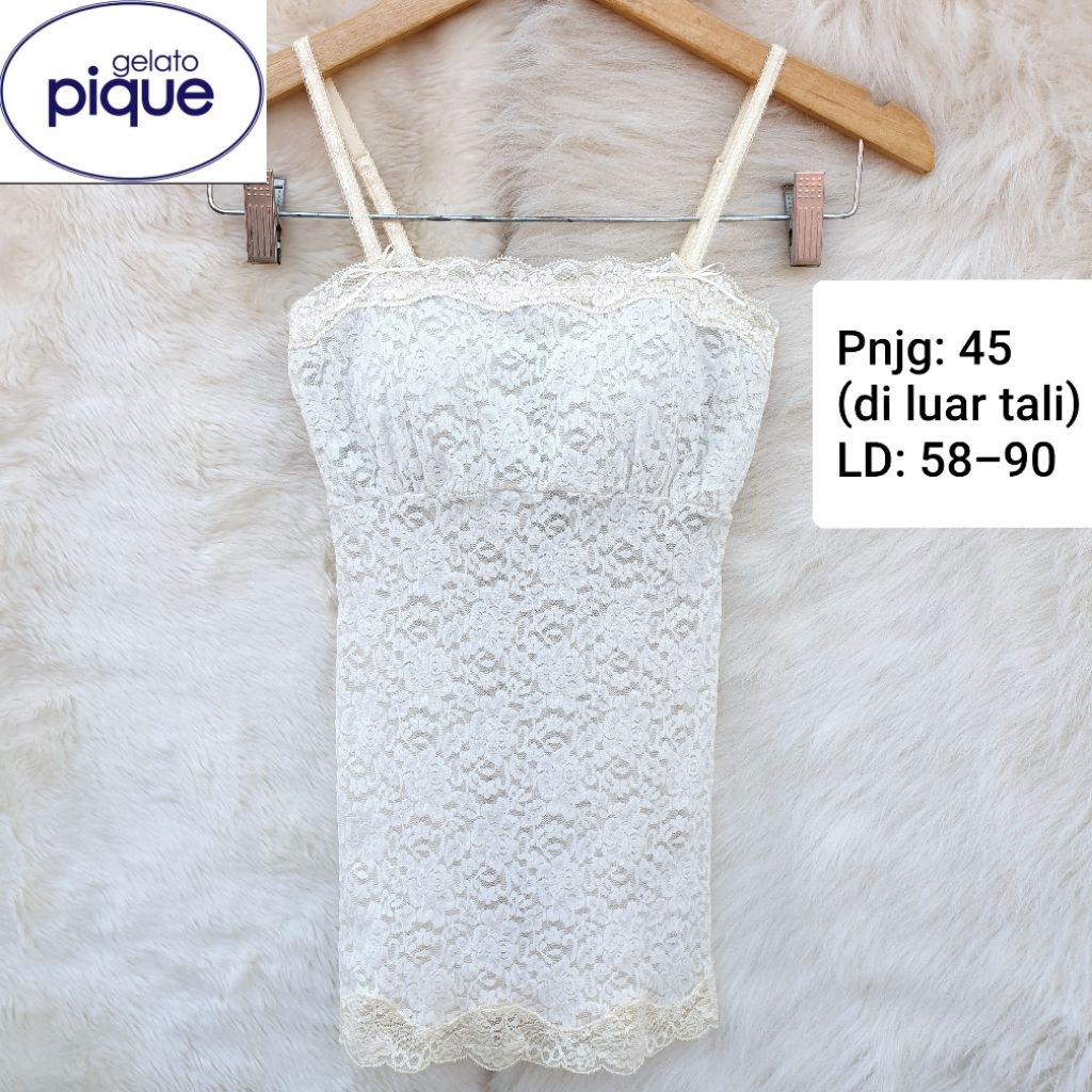 GELATO PIQUE Lace Coquette Camisole Tanktop Lingerie Wanita