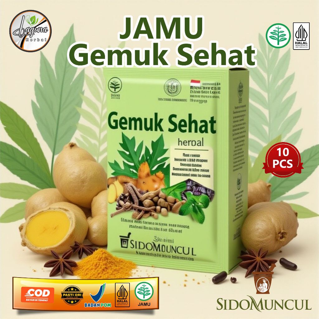 

Jamu Gemuk Sehat Sido Muncul isi 10 sachet menambah nafsu makan.