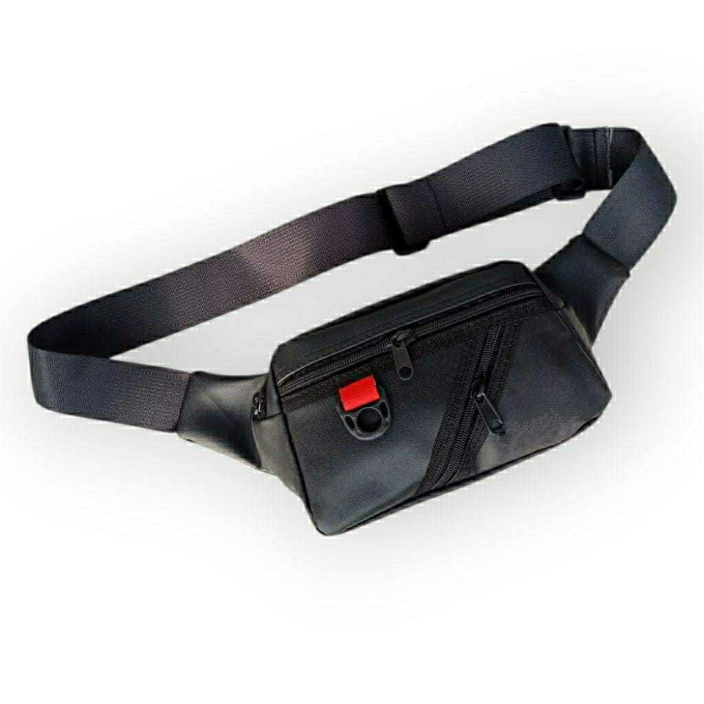 Tas pinggang pria - waitsbag pria dan wanita bahan kulit sintetis tali tebal - tas selempang pria da