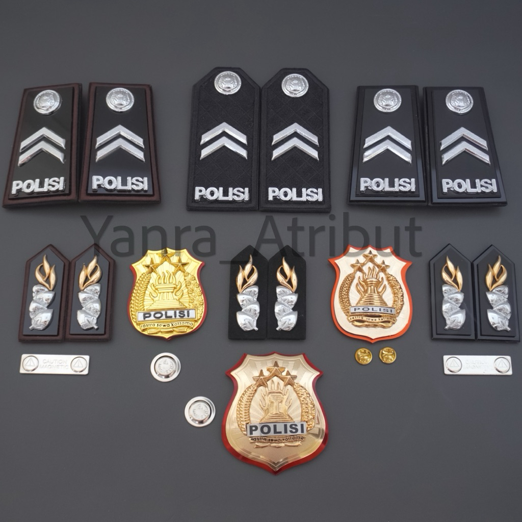 Paket Pangkat pdh Polisi Briptu Full mika Monogram Kewenangan Polri